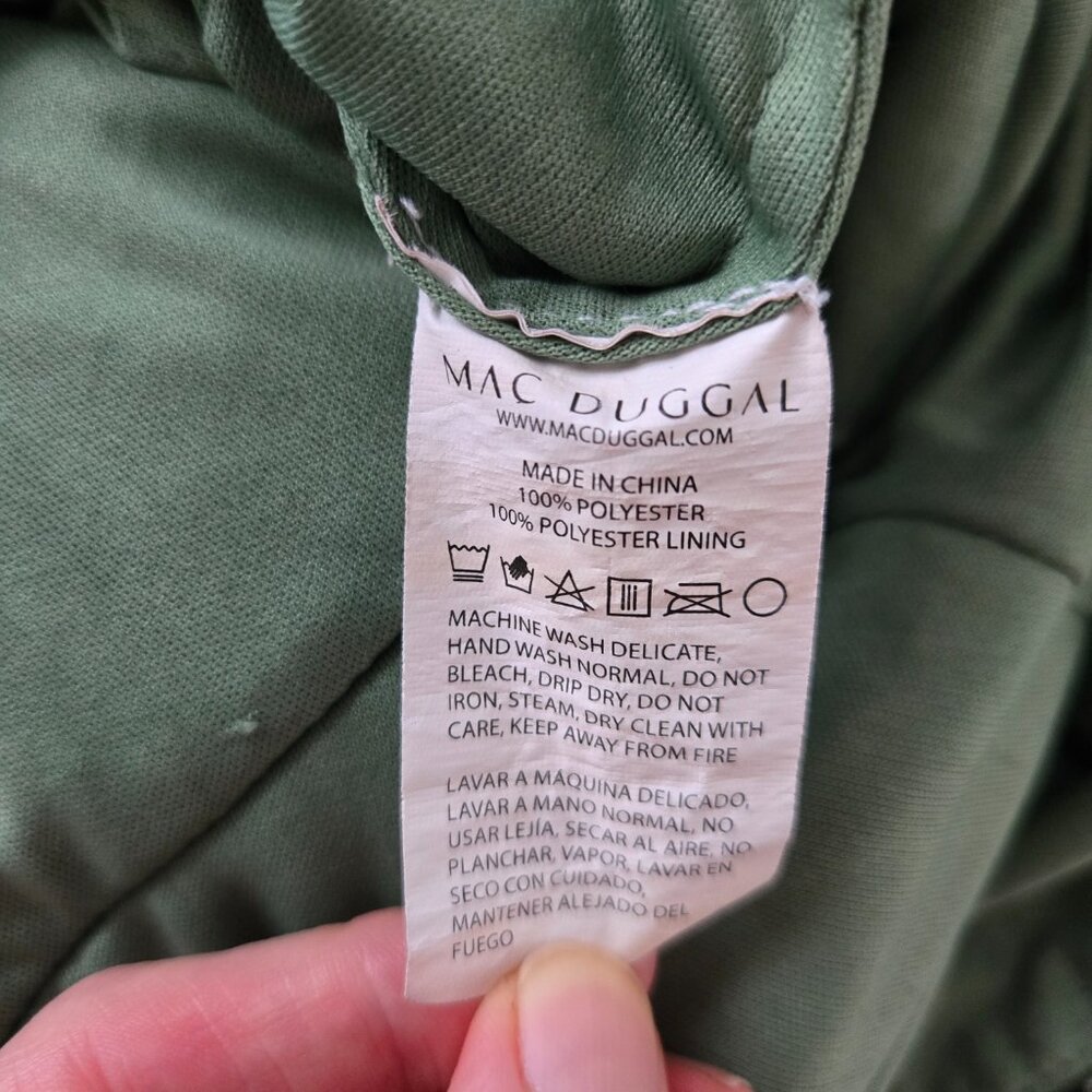MAC DUGGAL Green Sequin Draped Dress, US size 2 - Picture 13 of 13